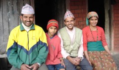 Nepali family at lakeside village