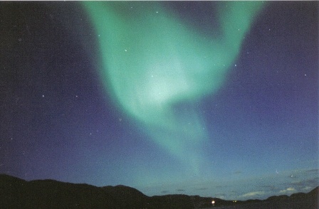 Aurora over Kattfjord, Norway. September 2002