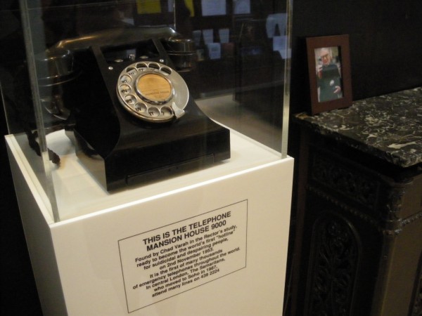 The Samaritans' first phone, and their founder Chad Varah. St Stephen Walbrook