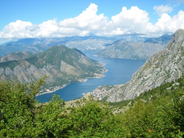 View of Bay of Kotor from the breathtaking drive up to Cetinje