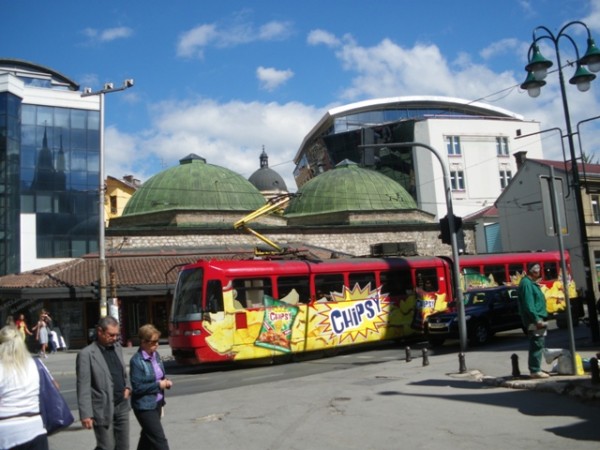 Sarajevo tram passing by