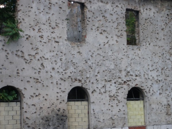 Buildings on the Mostar front line