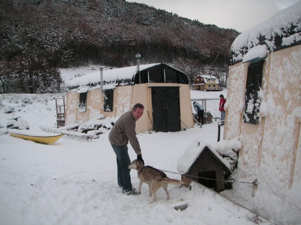 Visiting a husky centre in Tierra del Fuego, Argentina