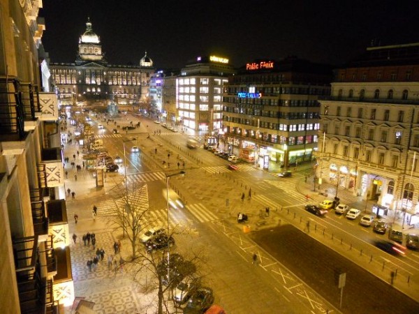 View of Wenceslas Square from the Hotel Jalta