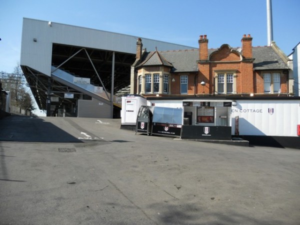 Craven Cottage, home of Fulham FC and the only house inside a professional football ground (I think)