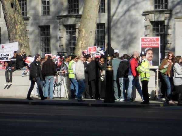 Protest outside Downing Street - Pakistani Christians against the blasphemy law