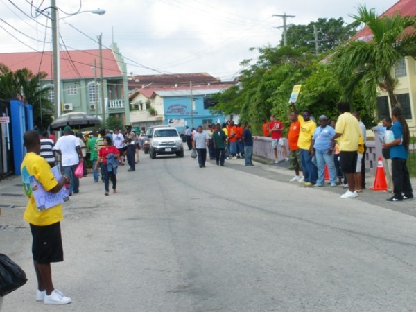 Front Street with touts, Belize City