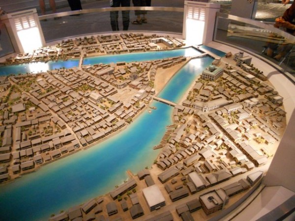 Model of Hiroshima in 1945 before the bombing