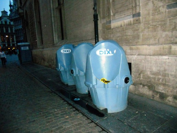 Street urinals in Brussels